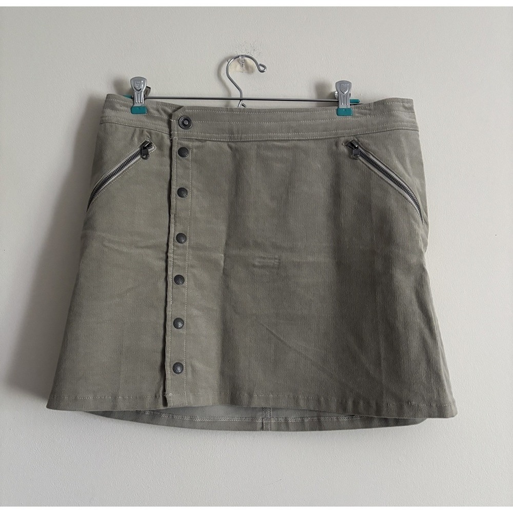 Kuhl Womens 10 Medium‎ Corduroy Skirt Asymmetrical Button Closure Pockets